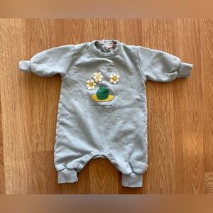 TINYCOTTONS Baby Green 'Les Fleurs' Jumpsuit